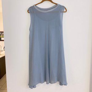 Grey Blue Viscose Sleeveless Dress w/ Slip x LACA